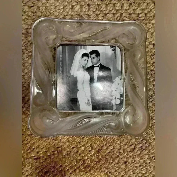 8x8 frosted glass frame. wedding picture holder. classy picture frame. swirl - Picture 1 of 6